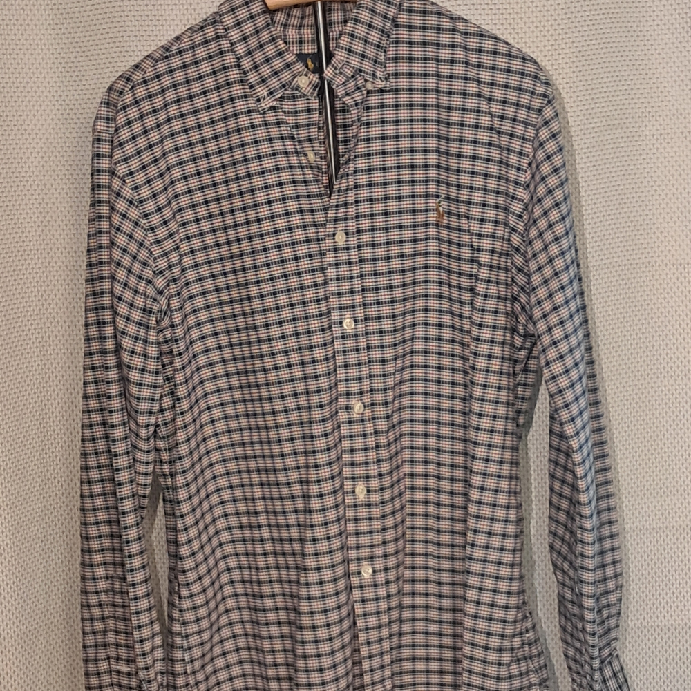 Ralph Lauren Men's Checkered Button-Down Shirt - Blue and White